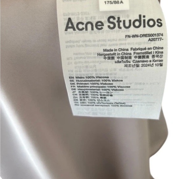 Acne Studios Darma Ombré Satin Slipdress Ballet Goth Size 38/Size 6 - Picture 4 of 9